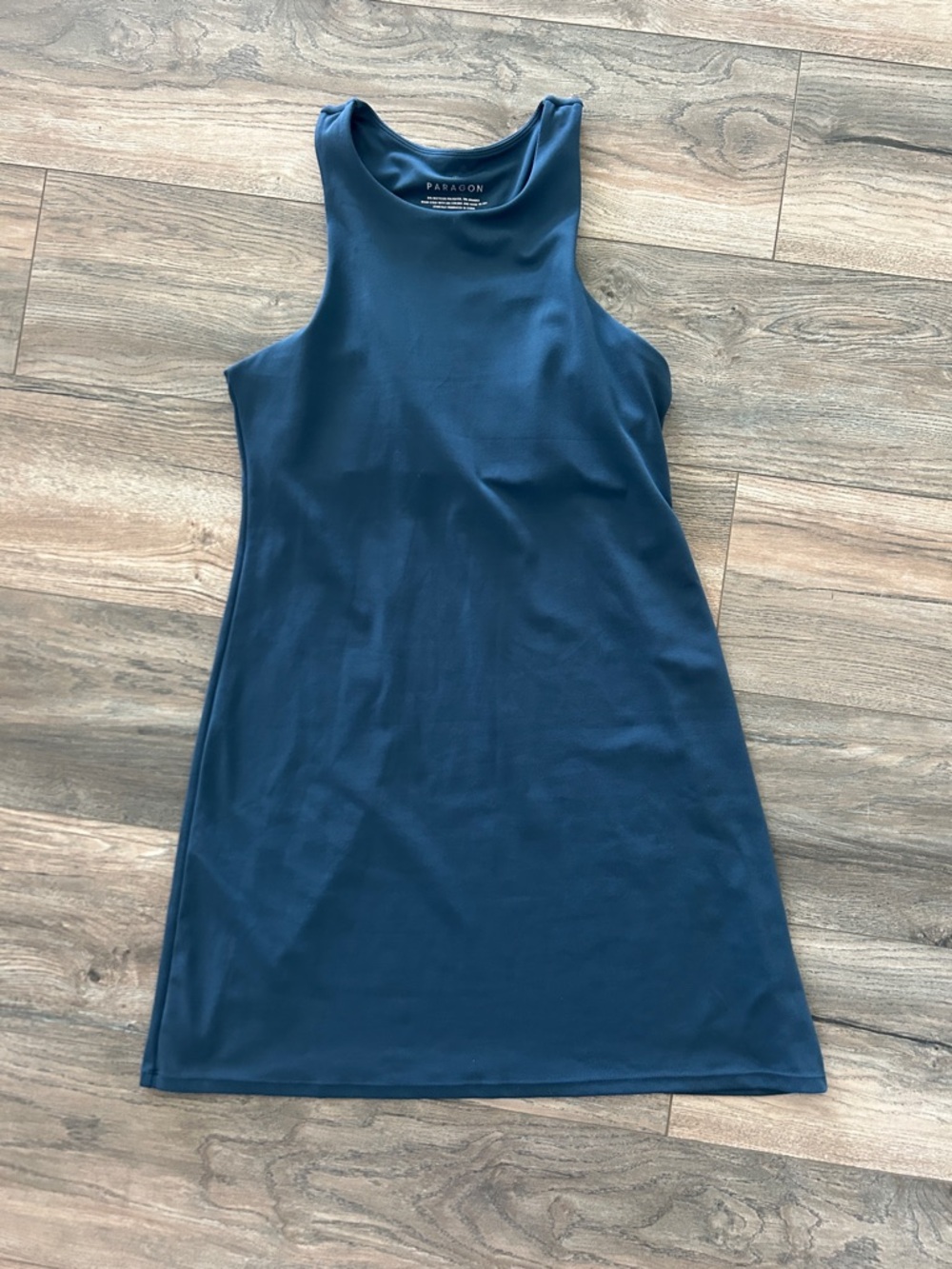New PARAGON Navy Racerback Mini Dress Size Large Athletic Smooth NWT